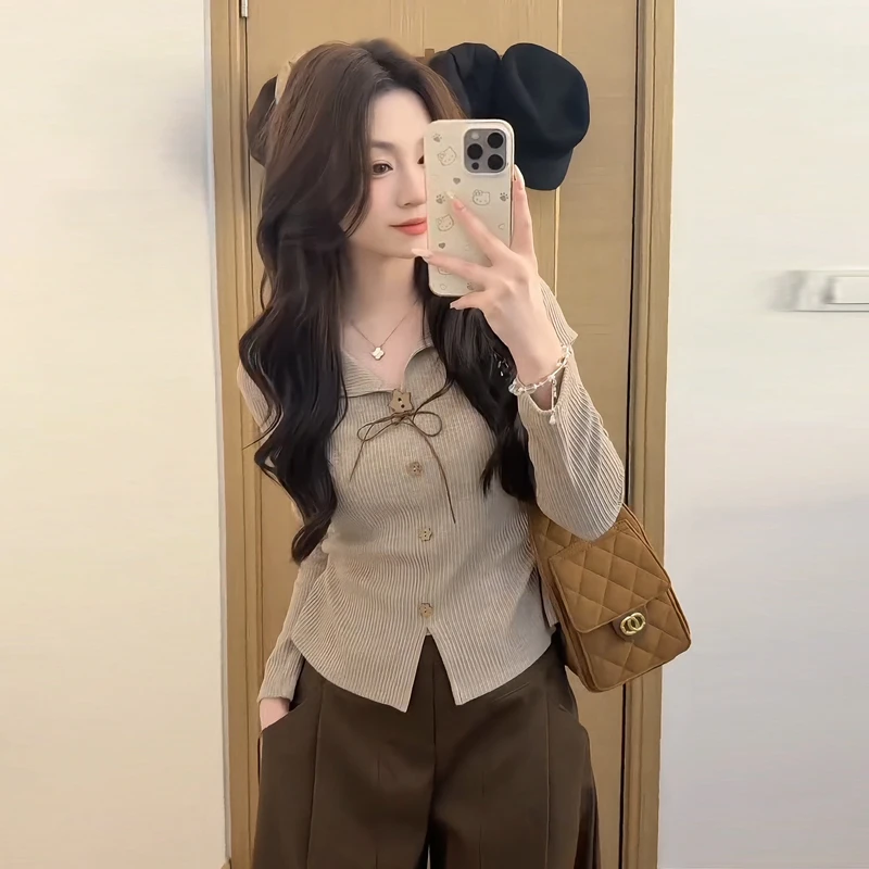 大码女装复古v领长袖t恤2025新款秋季胖mm遮肚显瘦上衣内搭打底衫