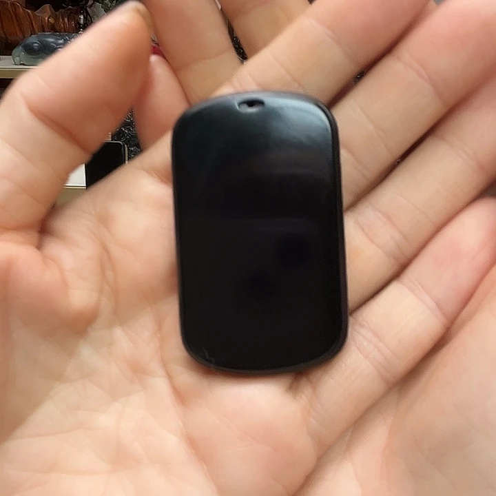 和田玉（墨玉）未镶嵌颈饰平安牌