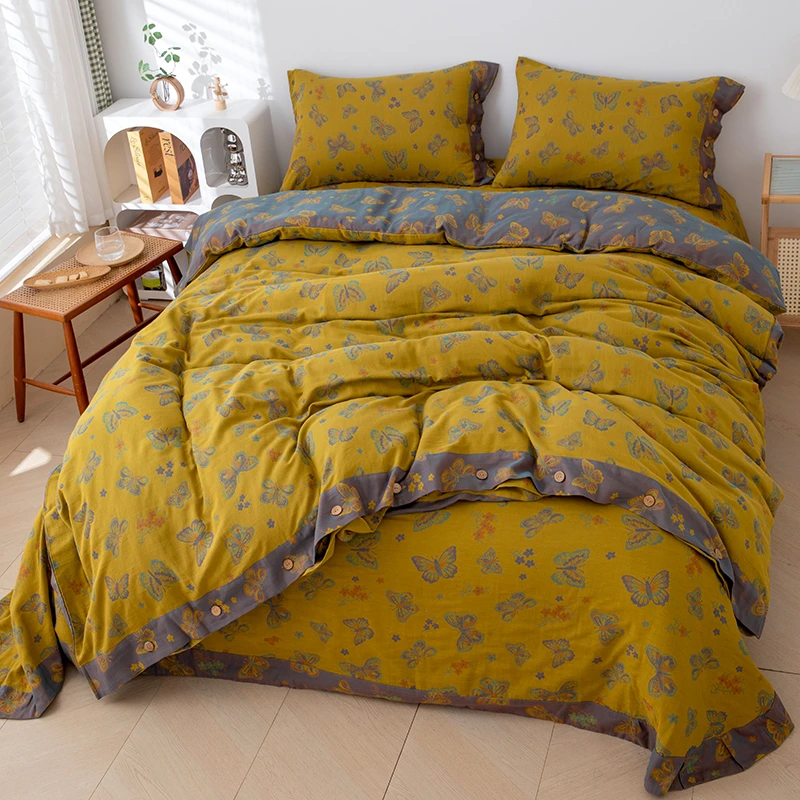 【蝶蔓】四件套-A类全棉双层纱色织提花轻奢柔软亲肤四件套