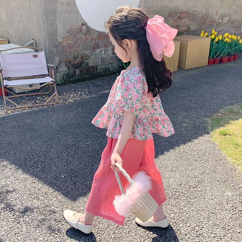 童装女童夏装套装2025新款网红夏款衣服女宝宝夏装洋气时髦短袖