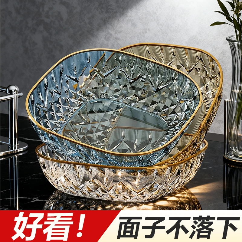 新款2025高档大气网红漂亮轻奢感乔迁之喜客厅家用水果果盘子红色