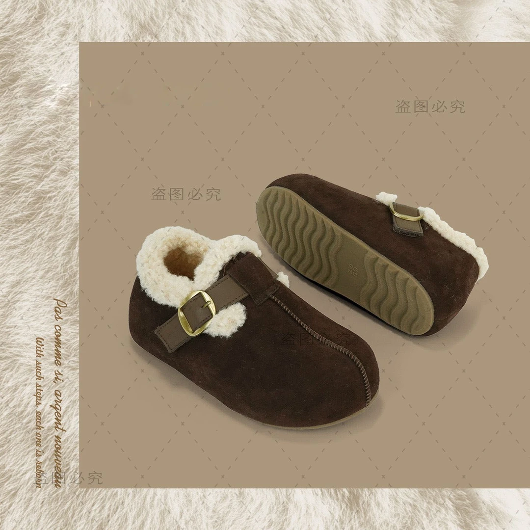 冬季深口保暖搭扣厚款时尚休闲勃肯鞋加厚软底