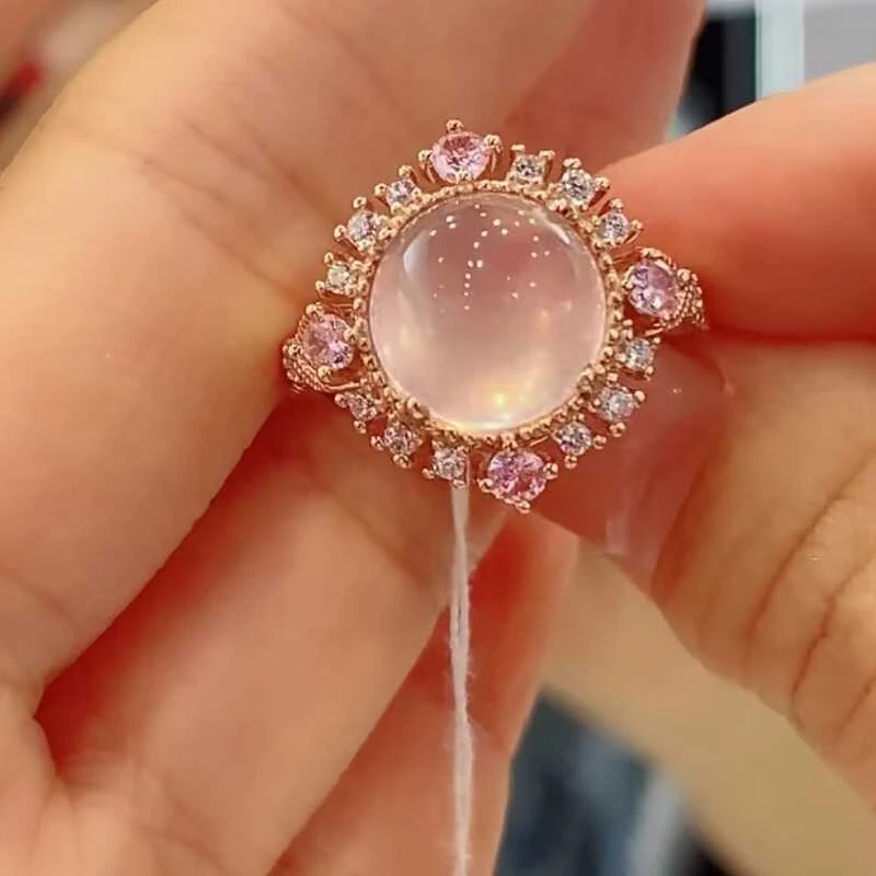 粉水晶戒指S925银9.21/150
