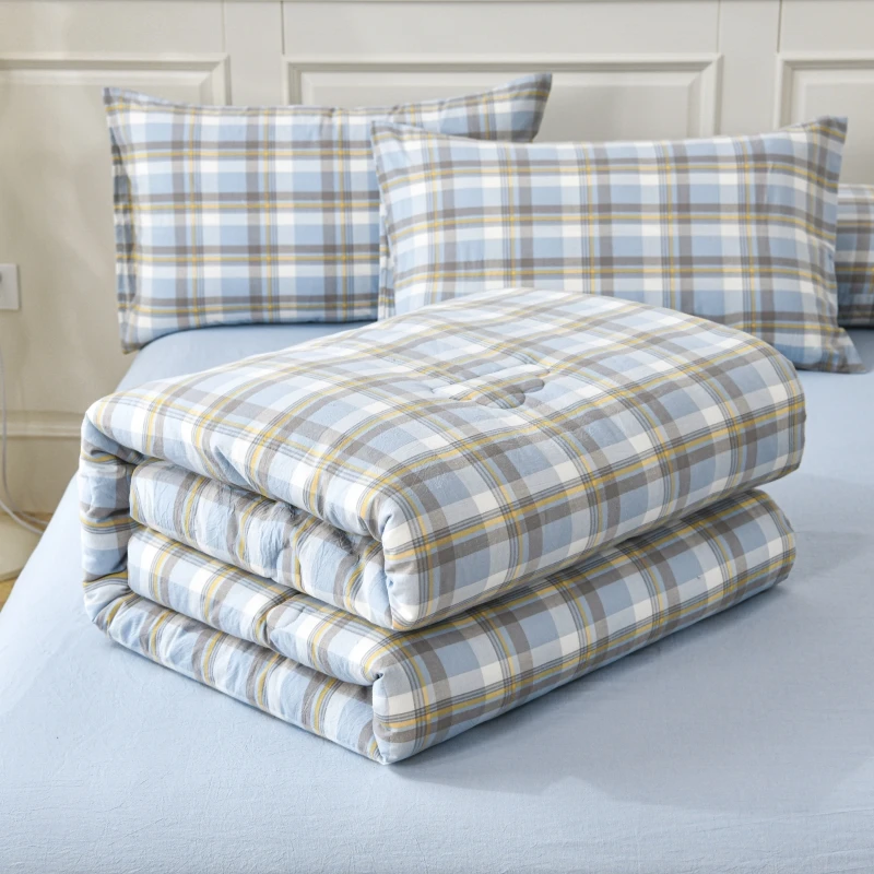 【100%全棉-春秋被】色织棉纱春秋被纯棉全棉被子被芯