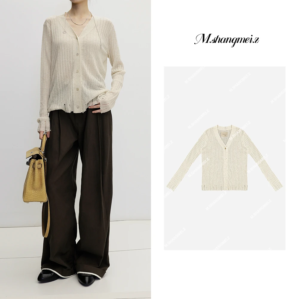 M.SHANGMEI.Z/沐熙【面膜开衫】美大哥薄款气质针织开衫上衣X042390