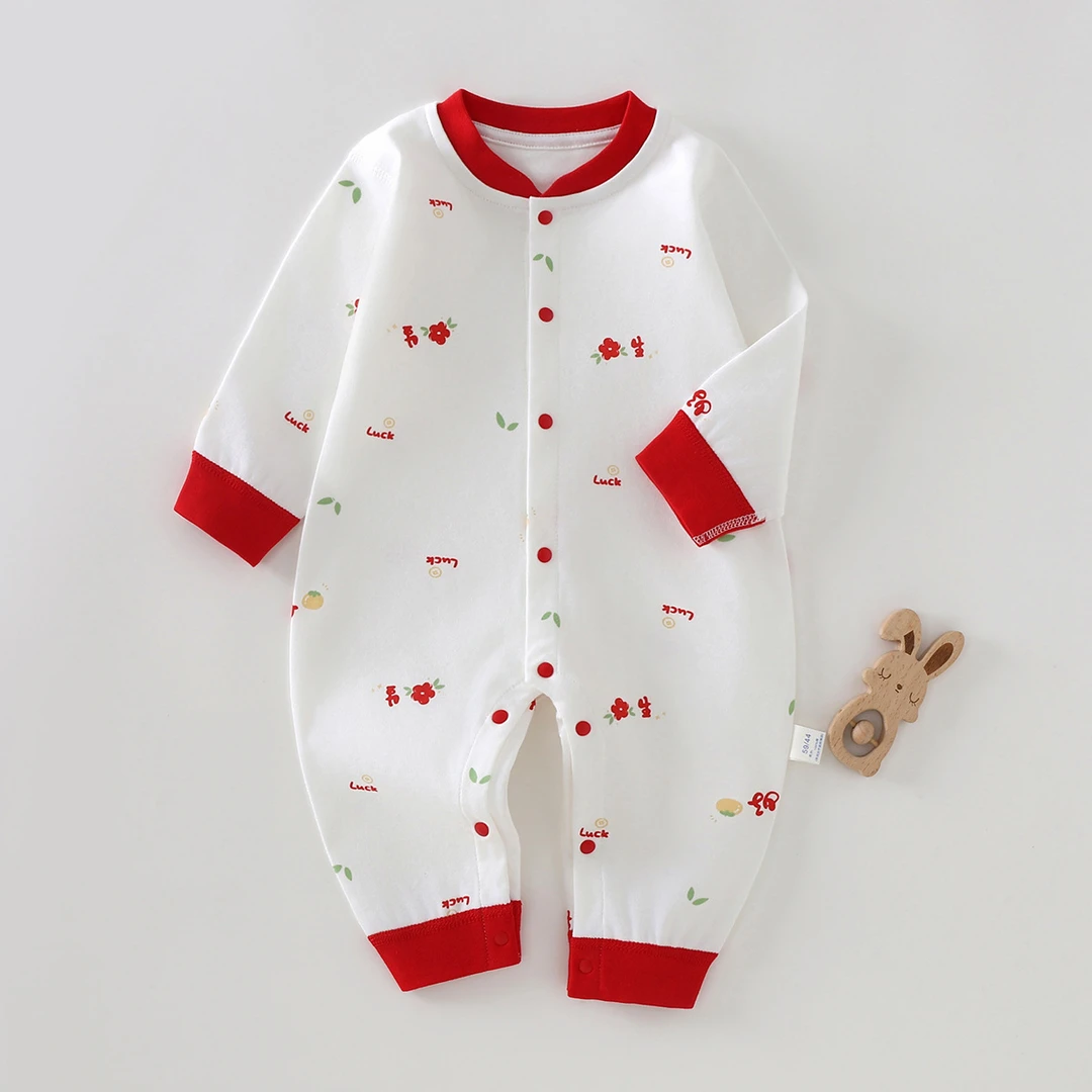 秋季新款纯棉婴儿衣服连体衣宝宝哈衣爬服婴儿服新生儿四季打底衣