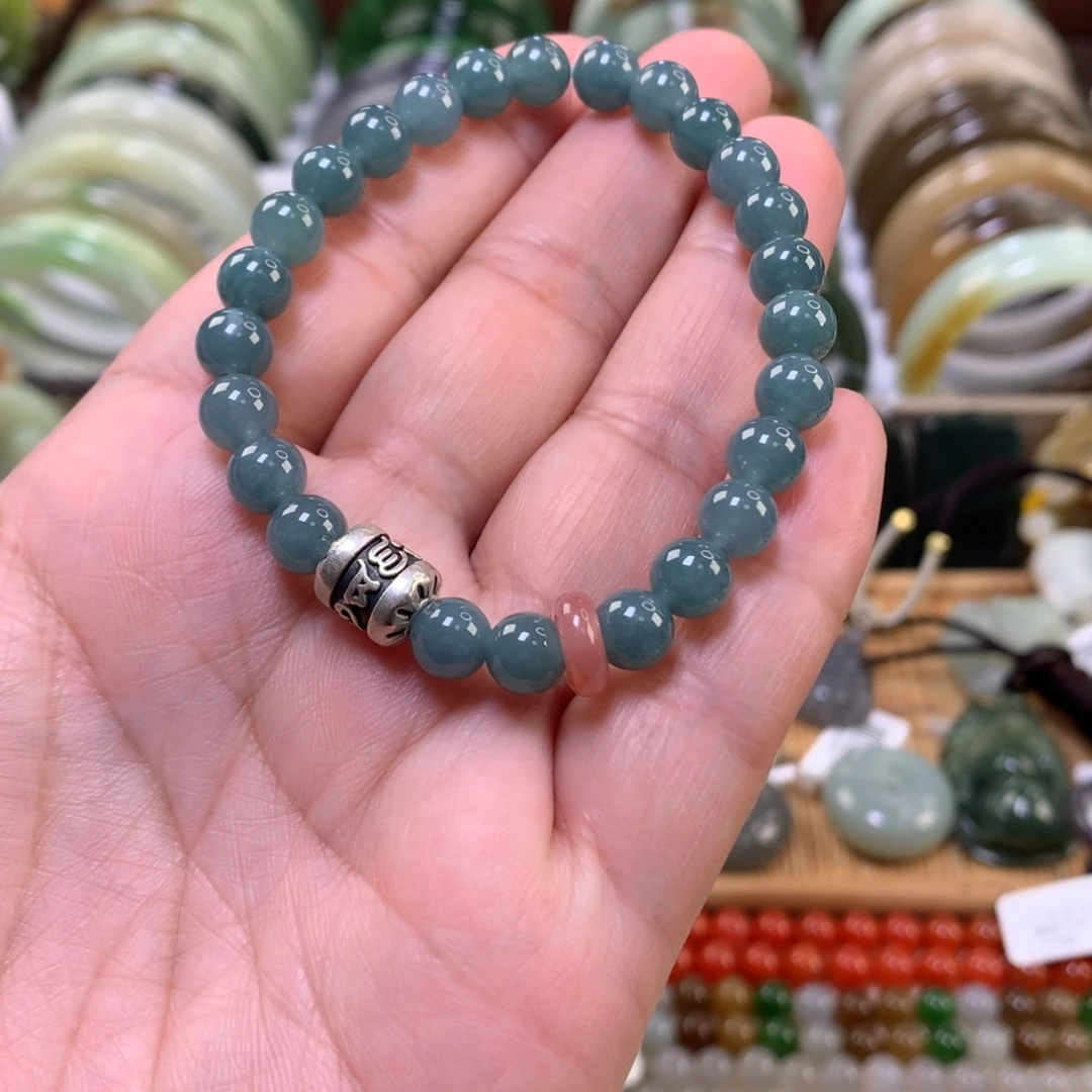 翡翠未镶嵌手链卡0.7