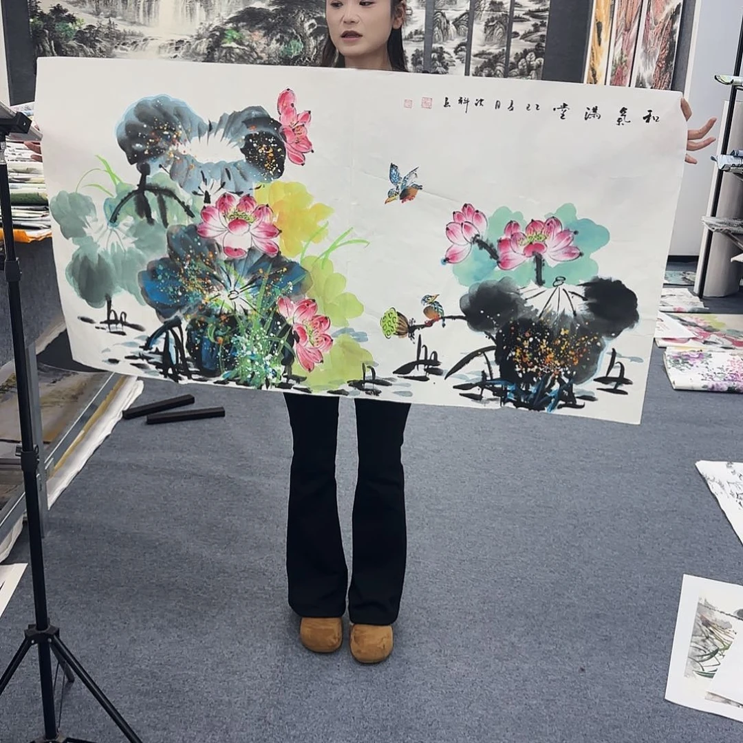 国画作品小姐姐放漏中