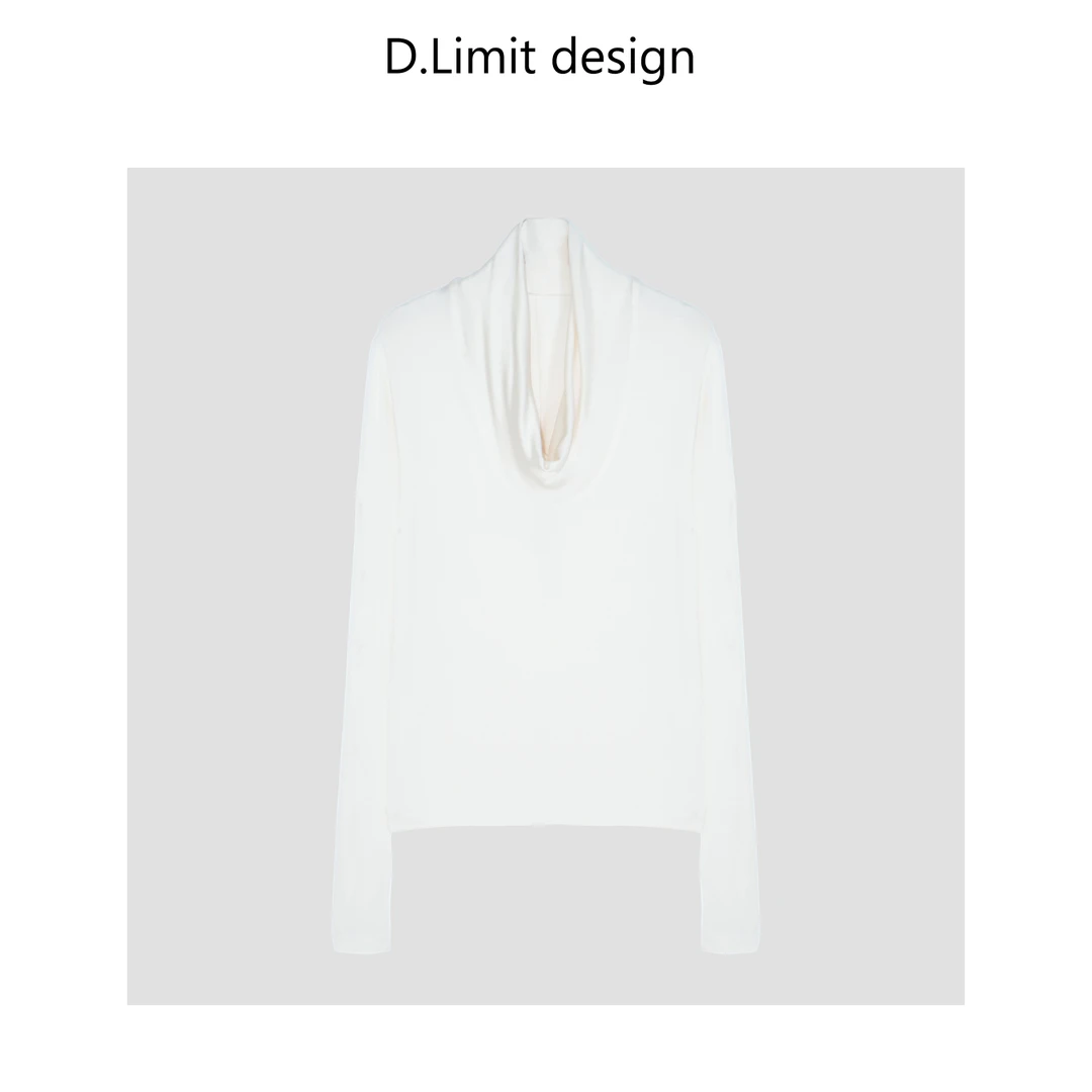 【D.Limit design】气质堆堆荡领垂感打底针织衫DLZC5020