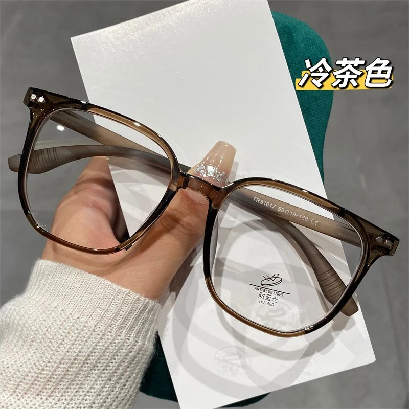 大脸显瘦百搭款黑框眼镜老花女可配度数防蓝光护目大框眼睛框镜架