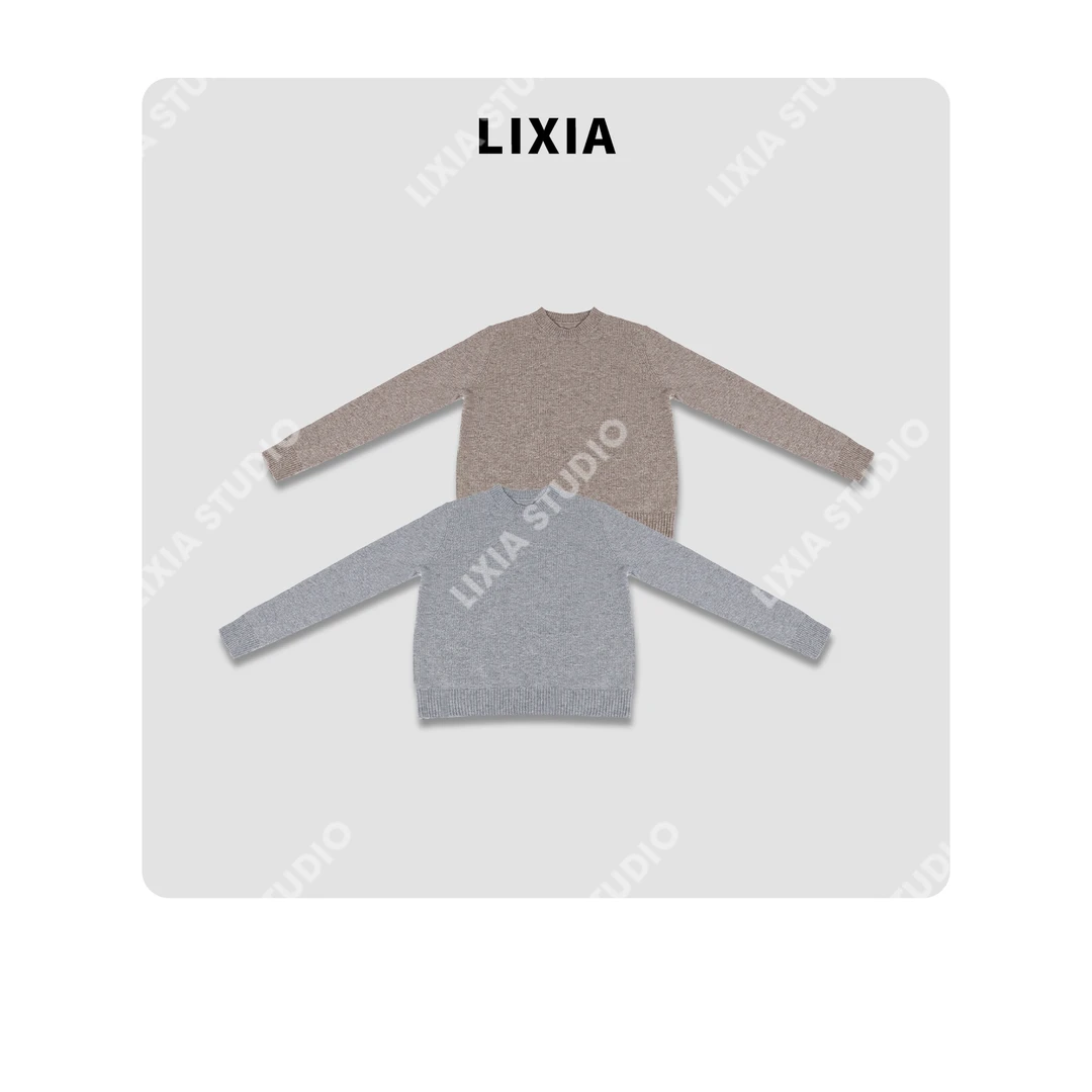LIXIA【舒适主义】慵懒随性山羊绒+桑蚕丝丝滑舒适好穿毛衣-D9960