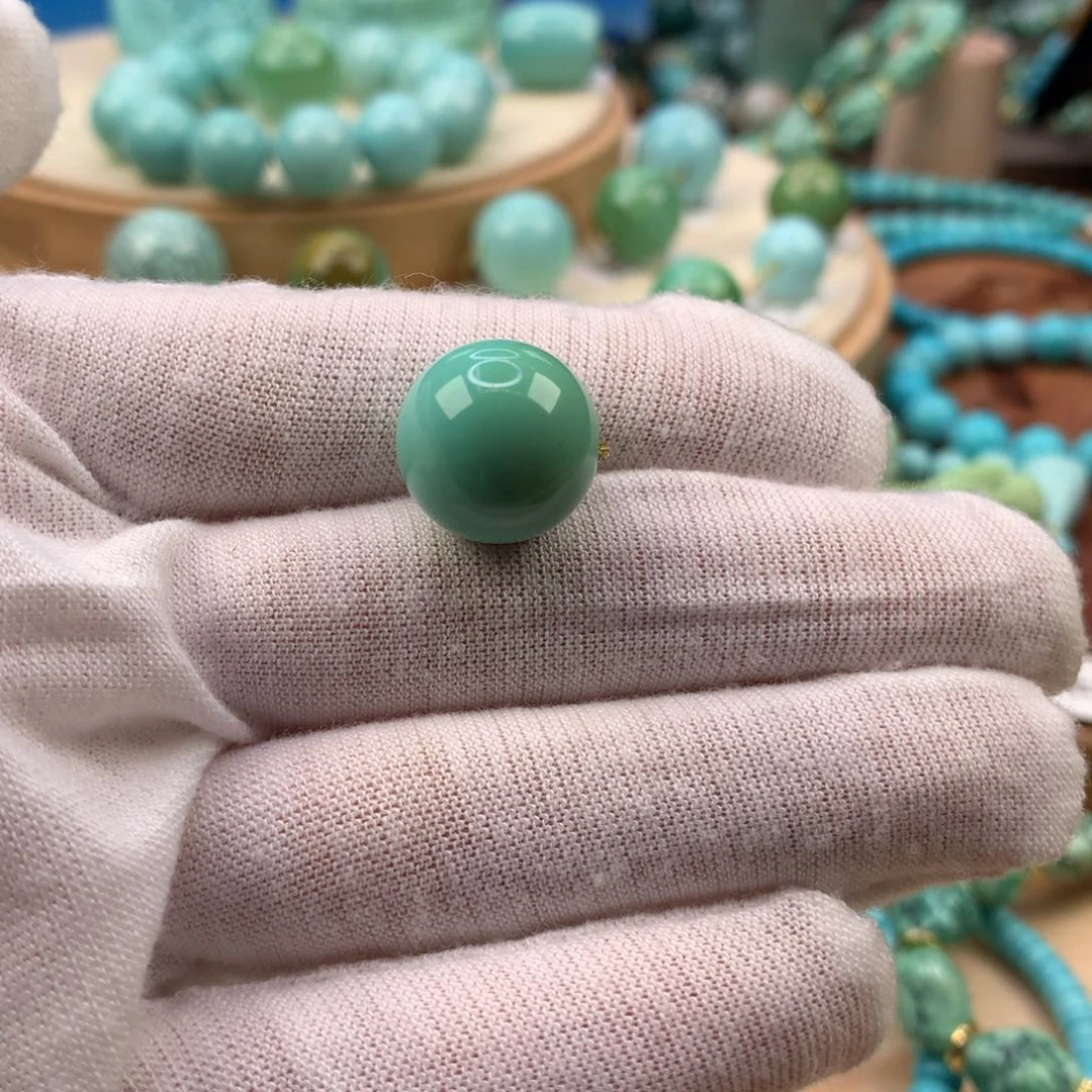 绿松石未镶嵌珠宝奇石14.5mm