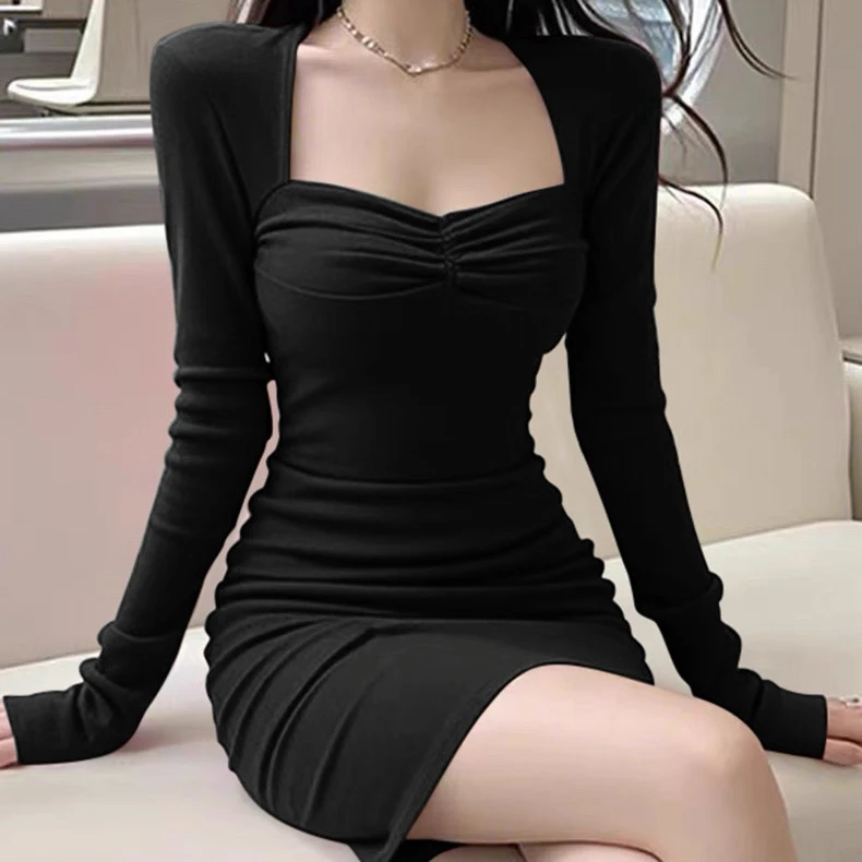 大码女装893 显身材紧身连衣裙性感纯欲御姐包臀掐腰裙