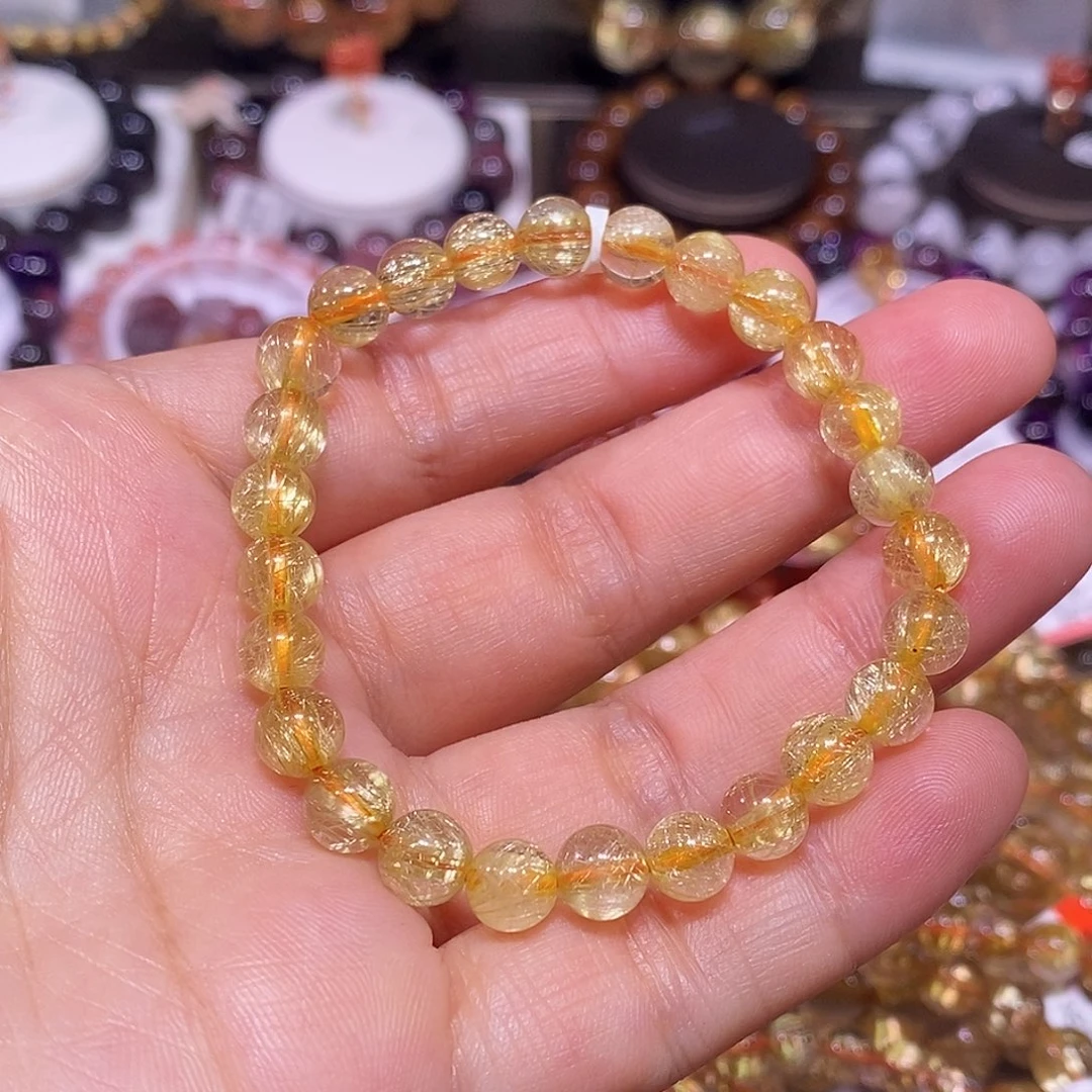 未镶嵌手链水晶金发晶7