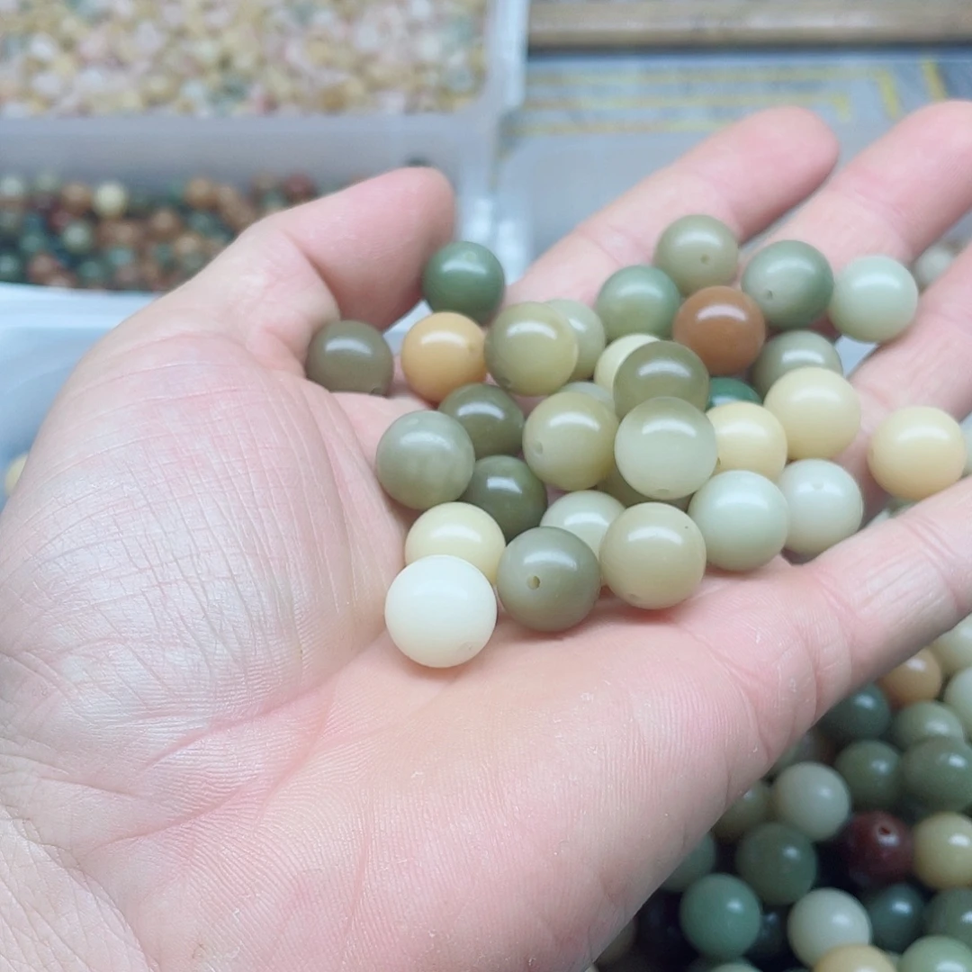 白玉菩提吊坠13精品冰料多宝圆60颗