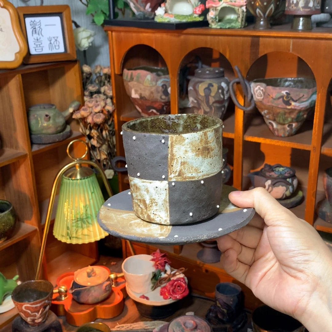 玻璃中古风手握杯套装