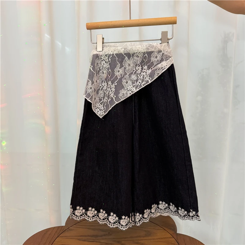 【蓝夜】Q2538K刺绣牛仔裤鱼子酱品牌儿童女童童装