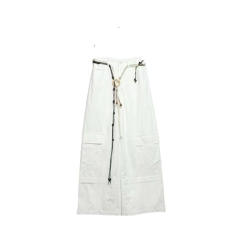 南油小众设计师新品腰链工装口袋阔腿裤