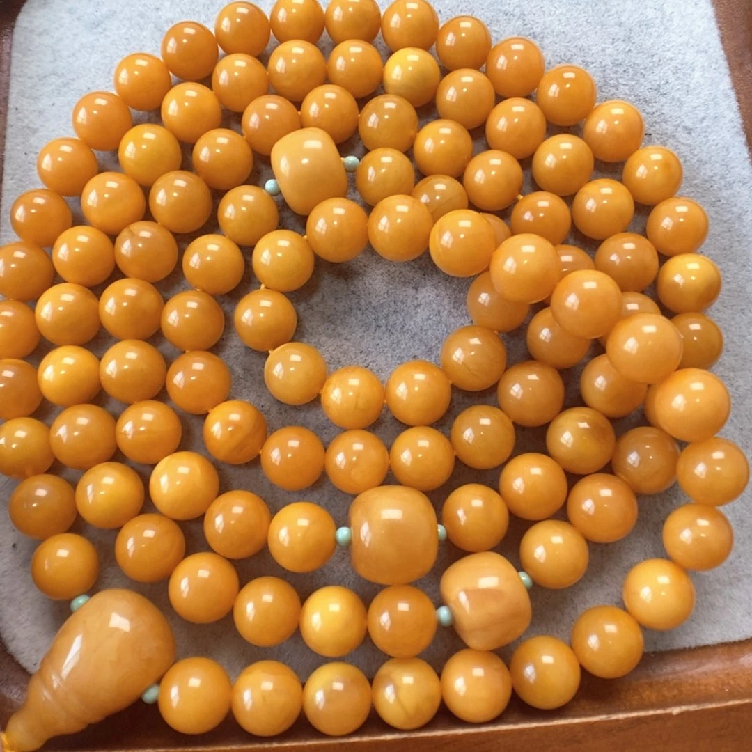 蜜蜡未镶嵌项链108