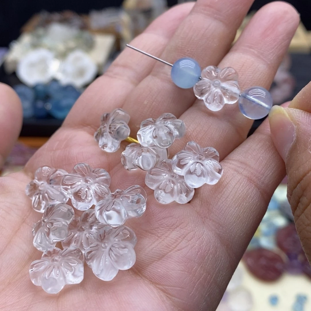 白水晶小花卡13未镶嵌水晶