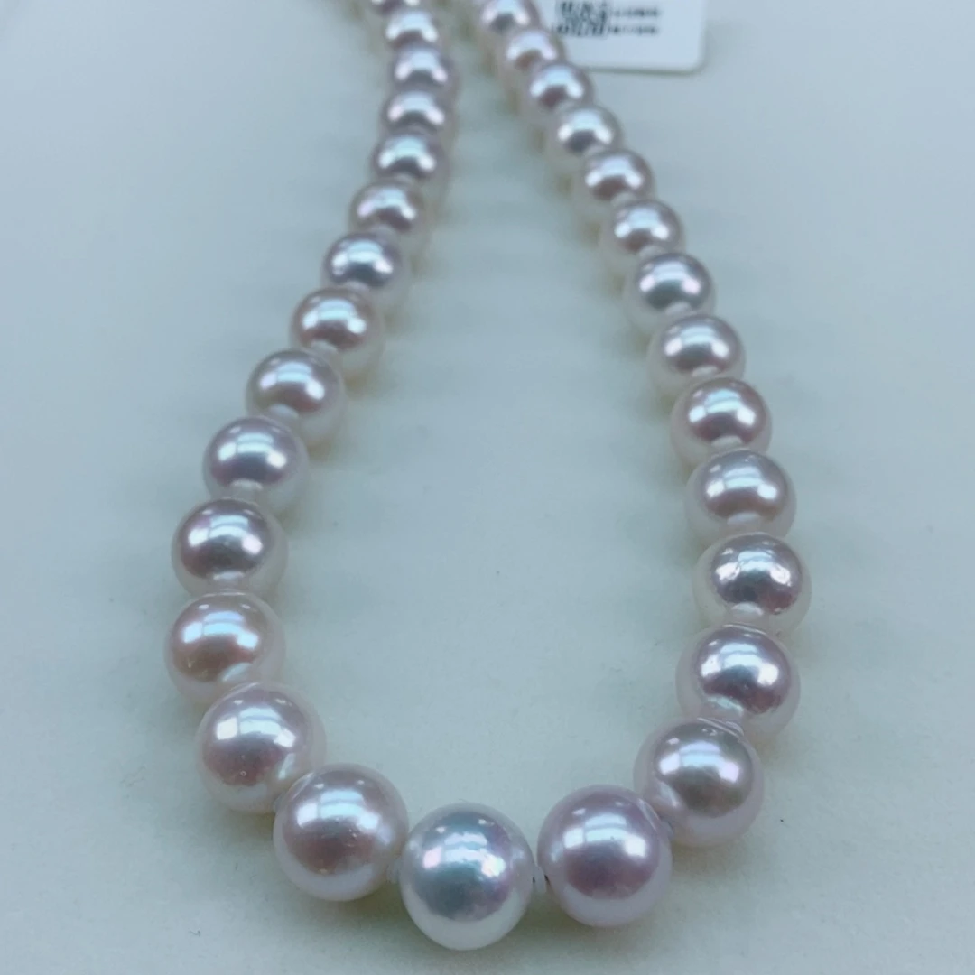 银S925镶嵌淡水珍珠新品10/11正圆炫彩极光白透粉超值爆亮天女光