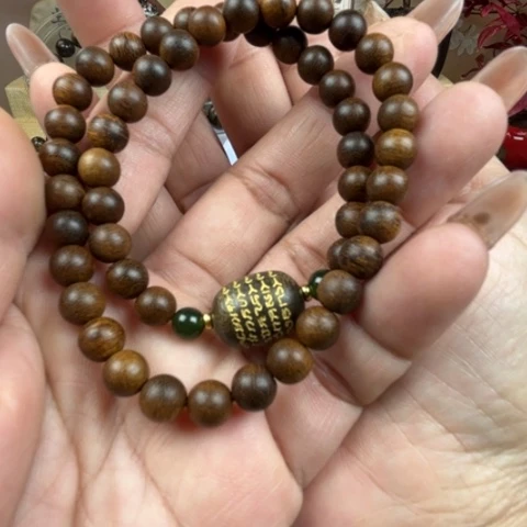 沉香手串富森红土蜜结老料
