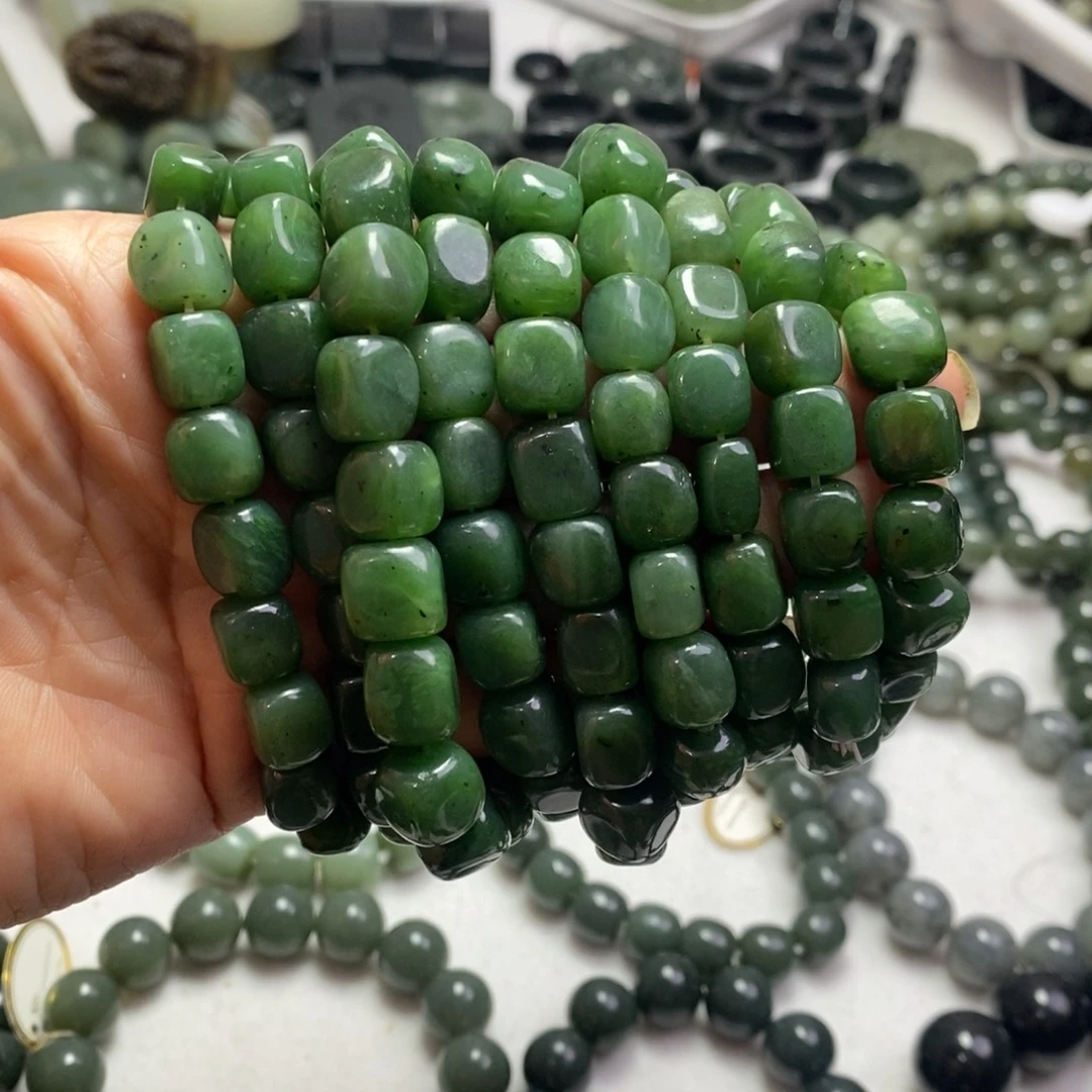 和田玉未镶嵌手链和田玉碧玉手串