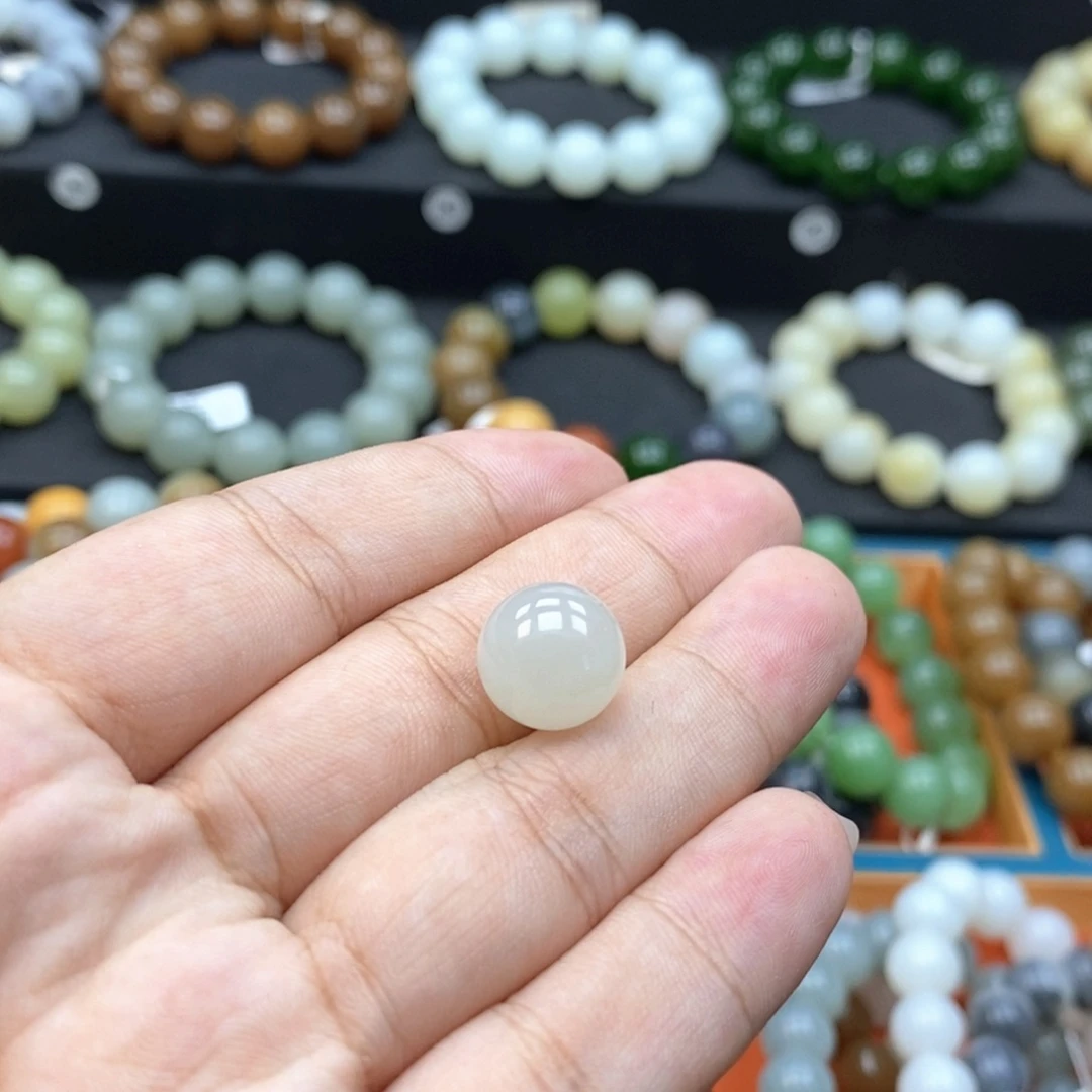 未镶嵌手串和田玉Q卡12冰白
