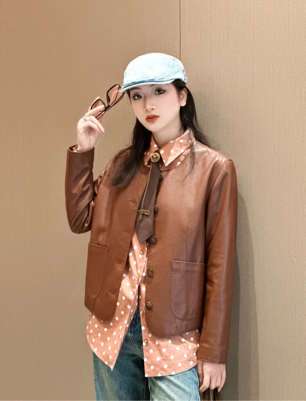 玛丝恩迪短款皮衣