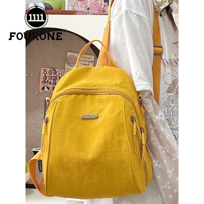 FOUR ONE双肩包女2025轻便布背包单肩高颜值上班通勤斜挎包女