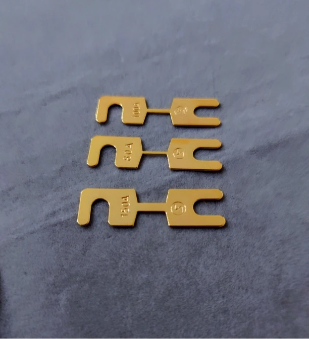开播福利价蛇鲨纯紫铜镀真金小保险片分线座保险丝80A100A150A