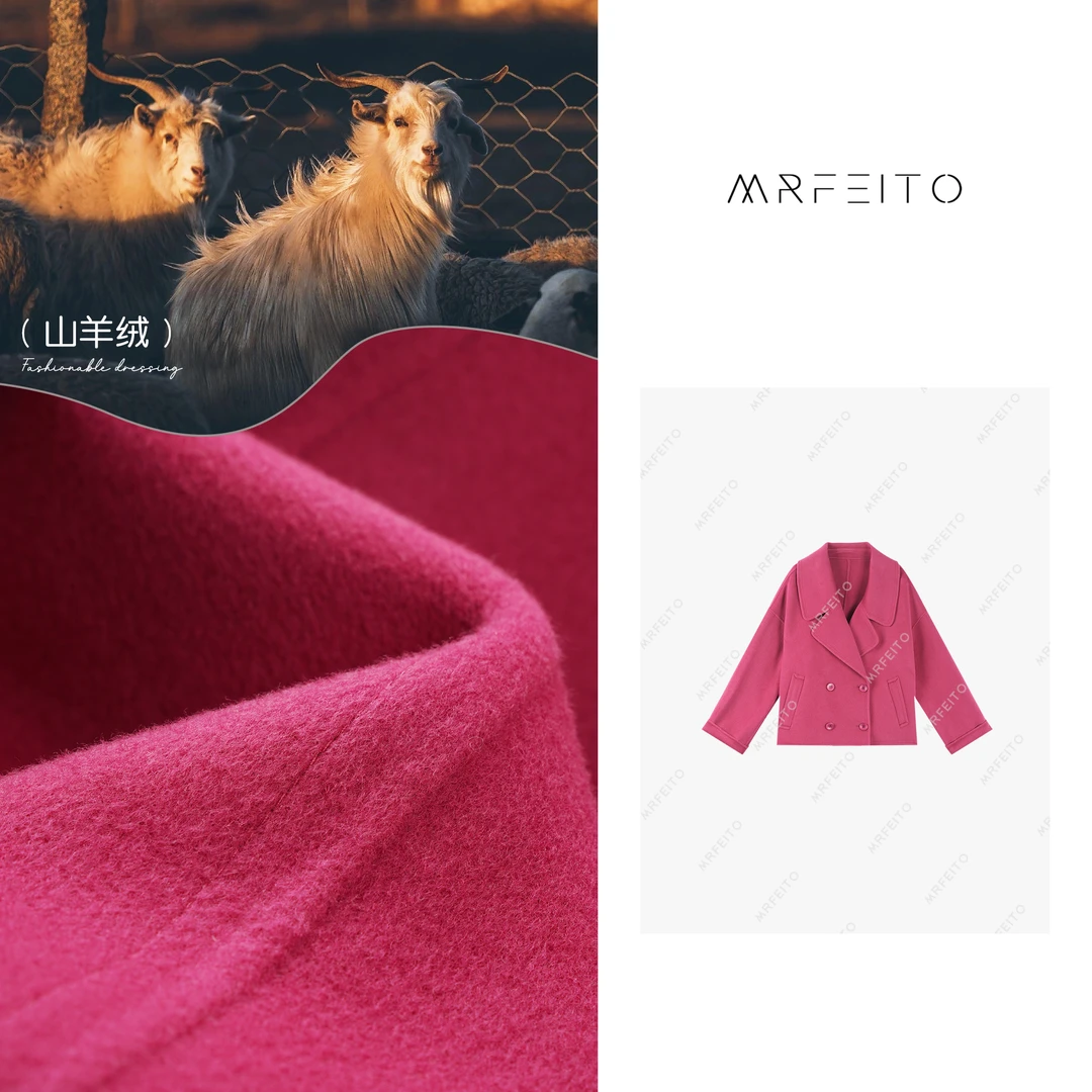 小个子双面绒短款显瘦气质百搭双排扣大衣外套H1180DY01D30195