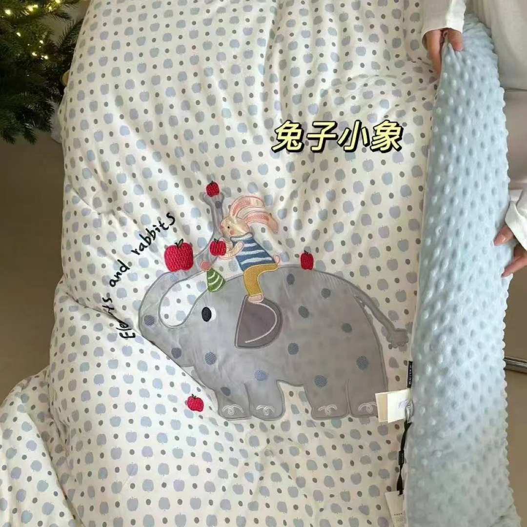 【HS韩尚轻奢针织豆豆春秋被】柔软轻奢亲肤双面机洗双层灰色