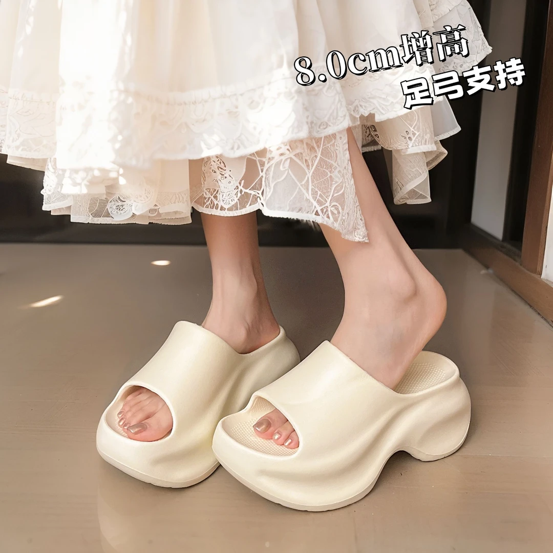2025夏季爆款一字拖EVA室内外穿防滑8.0cm超厚底网红时尚休闲女款