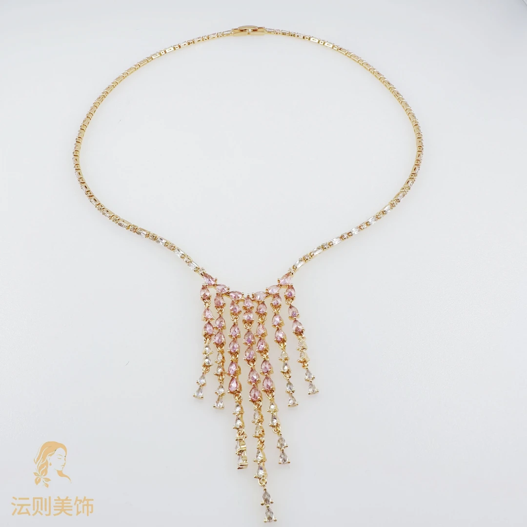 铜合金仿珍珠项链  H625《流苏》复古气质款项链