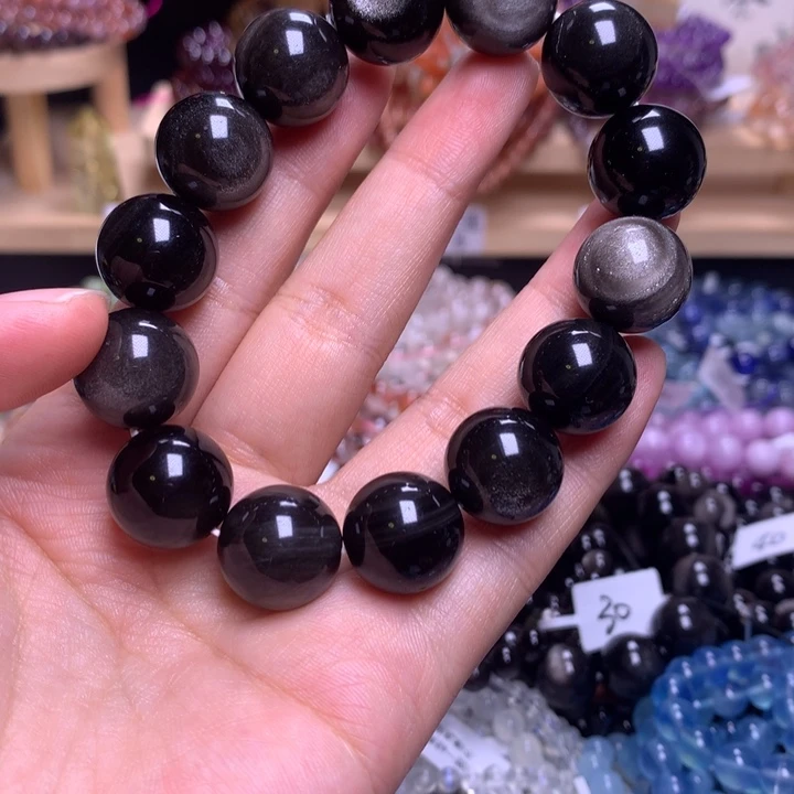 未镶嵌手串水晶15.8银曜石