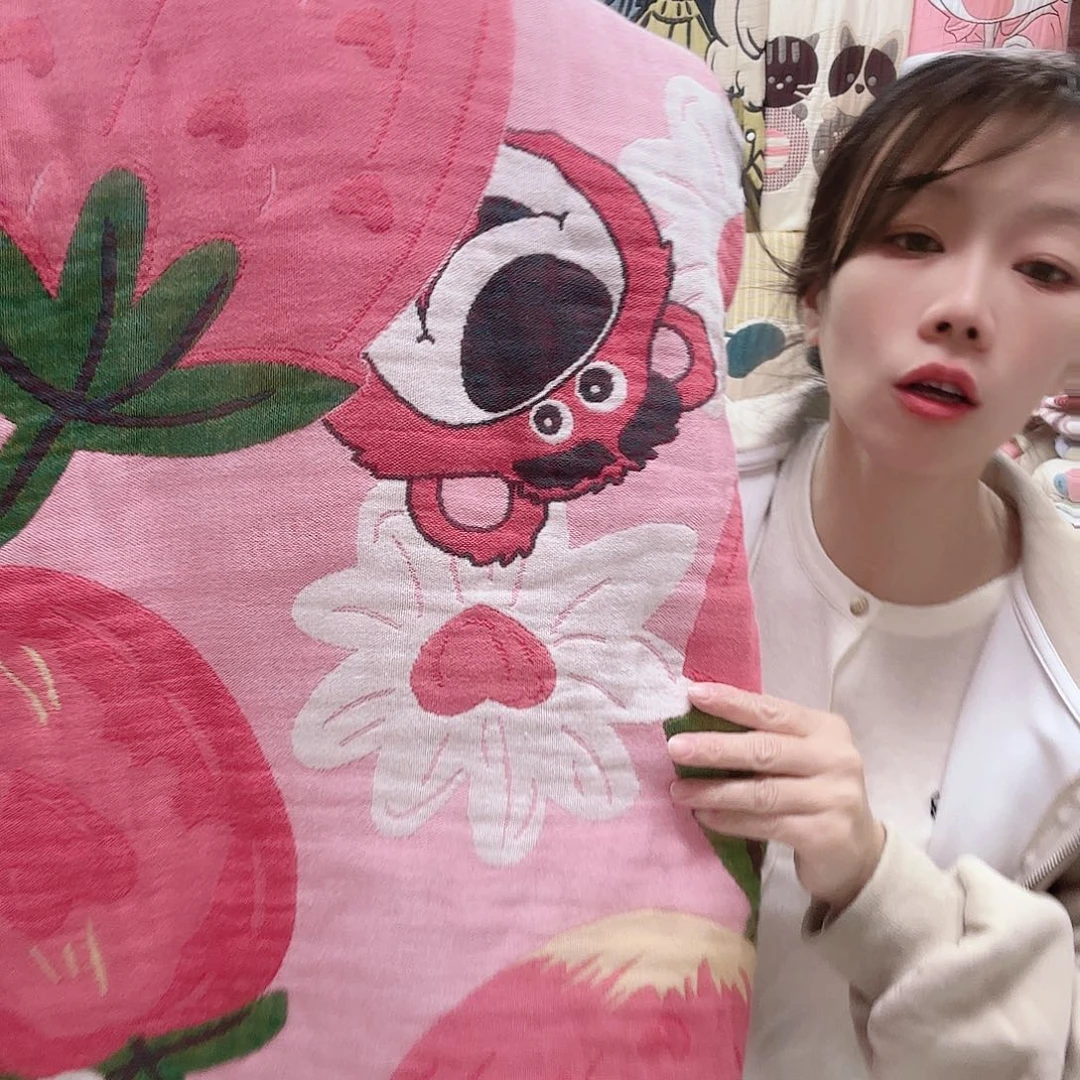 棉全棉盖毯草莓熊200/230