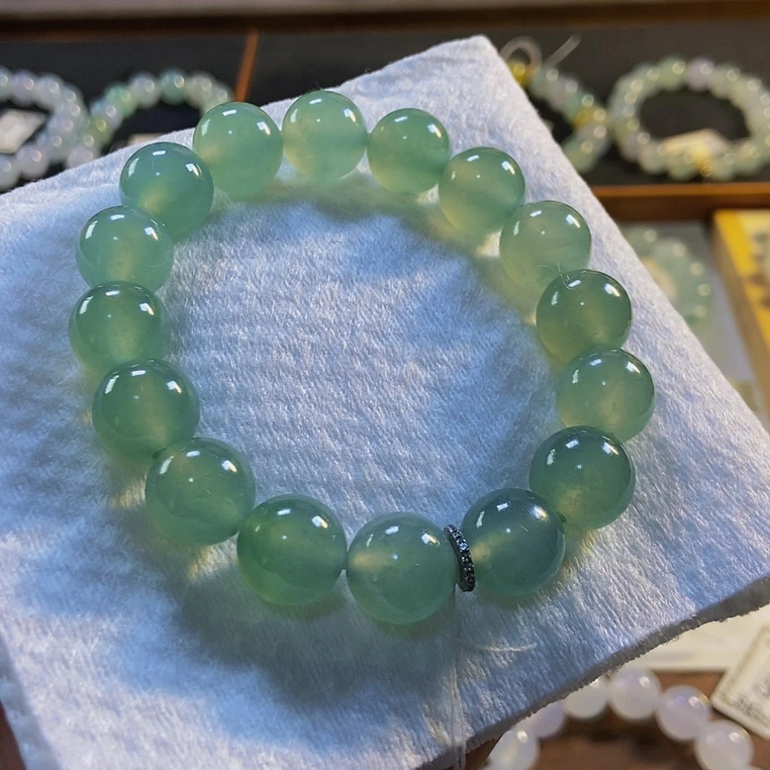 定制翡翠未镶嵌翡翠手串卡12+