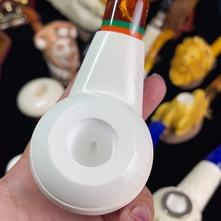 海泡石烟斗大号素面飞碟牛头表皮纹特价209