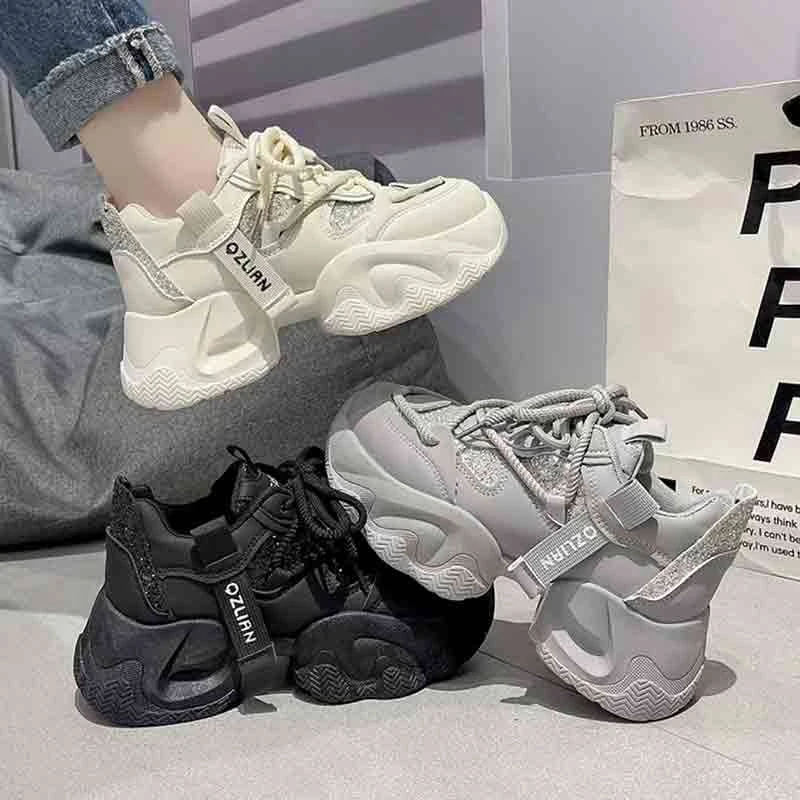 厚底增高百搭运动老爹鞋女ins潮休闲鞋秋冬季2024新款女鞋 606