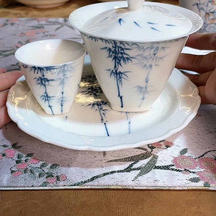 【闪购商品】c**i有方竹子盖碗➕杯➕壶承哈
