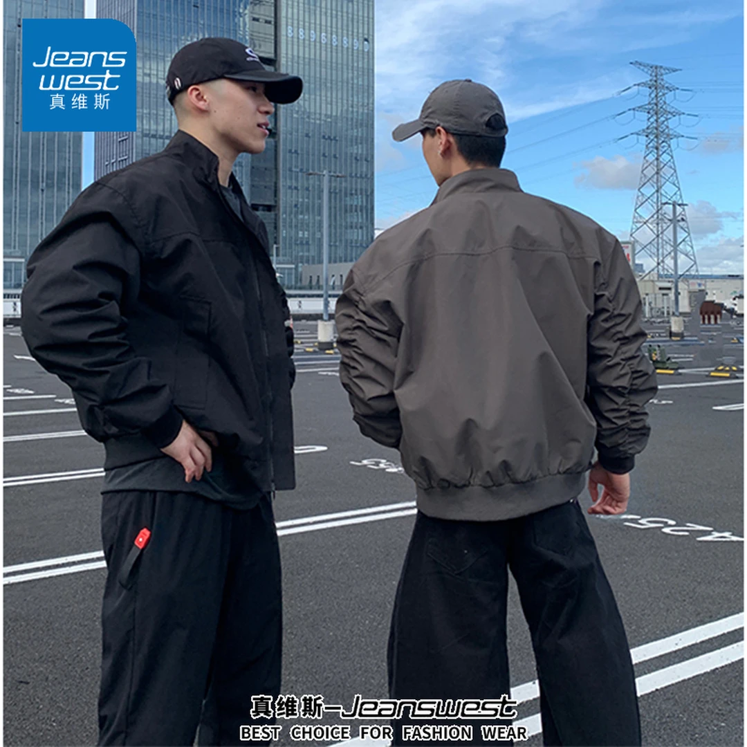 真维斯2025秋季男女同款立领美式工装夹克潮流休闲痞帅百搭外套