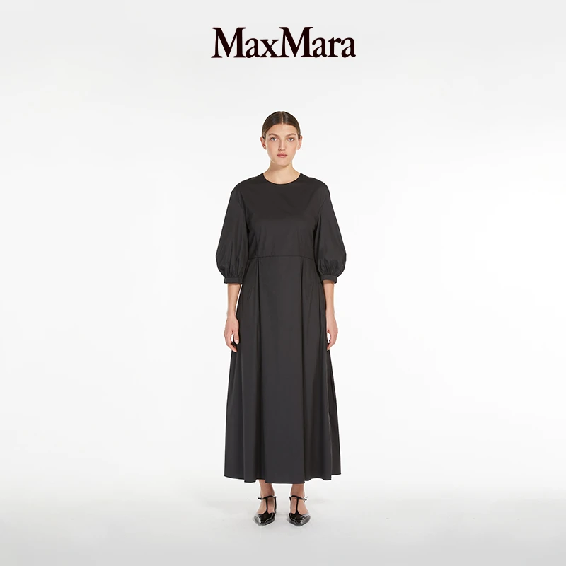 MaxMara 2025早春新品女装长款圆领连衣裙9221045106