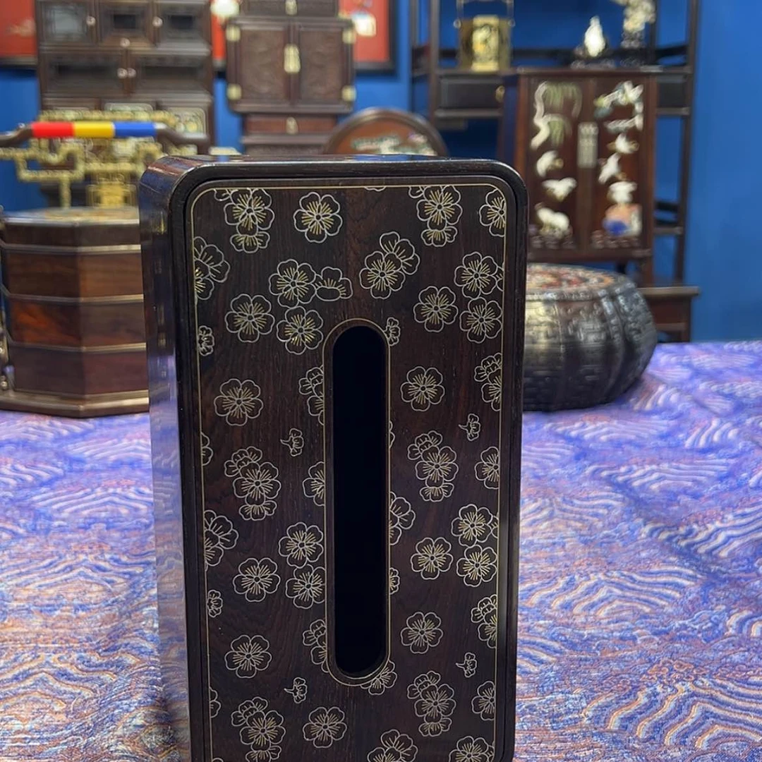 【闪购商品】红酸枝木类成套家具纸巾盒紫光檀