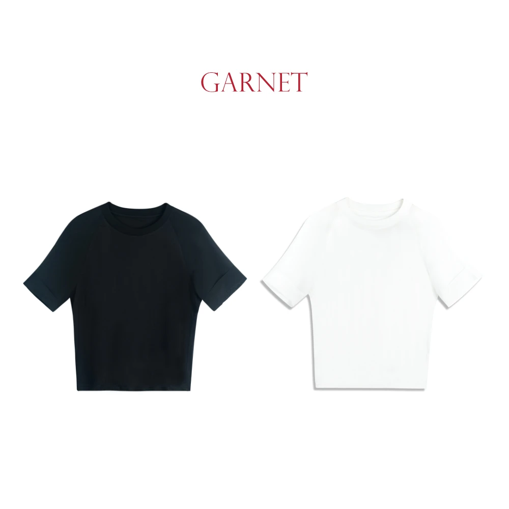 GARNET“云雾T”夏季凉感桑蚕丝圆领T恤亲肤舒适HSL25SS020