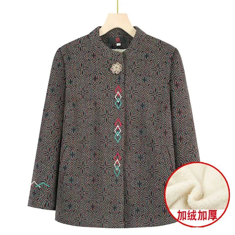 11134-奶奶装加厚外套中老年人老人上衣短款衣服秋冬【A45一2一1】