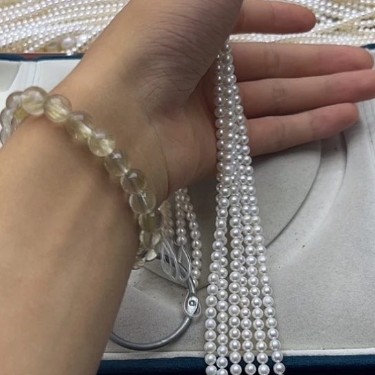银S925镶嵌淡水珍珠珍珠项链有****～11