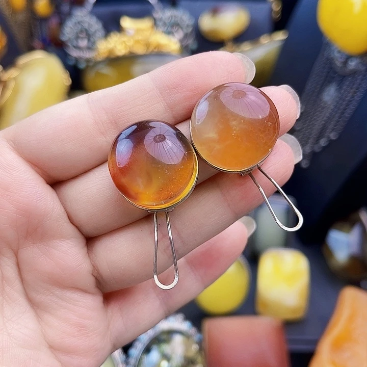 琥珀银S925镶嵌裸石