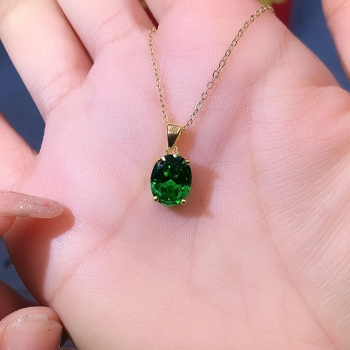 透辉石吊坠银S925镶嵌