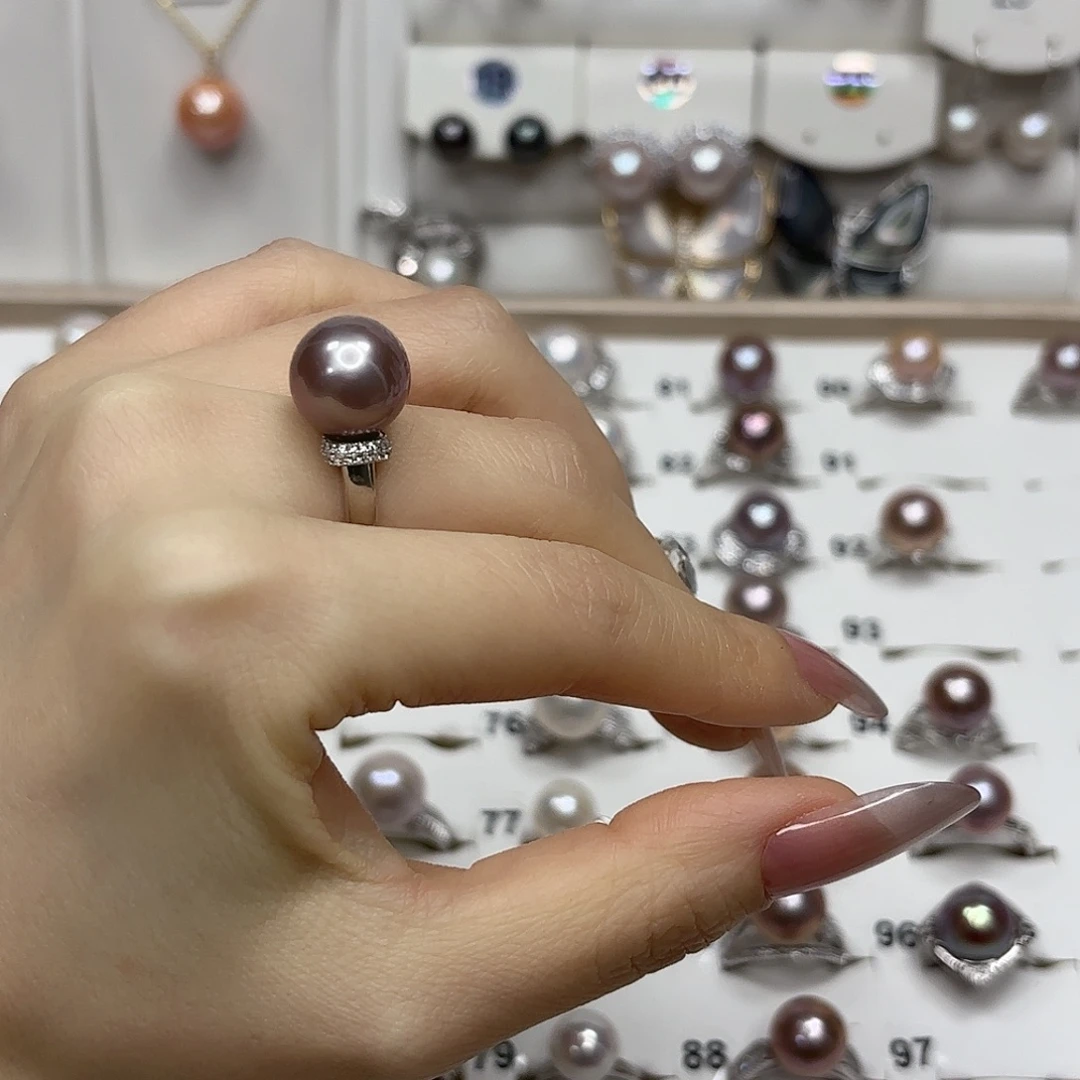 晚***光淡水珍珠戒指银S925镶嵌